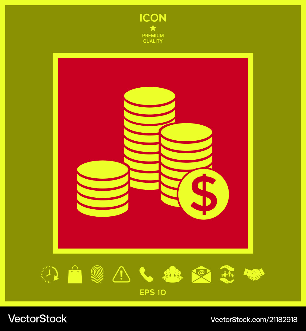 Stack of coins with dollar symbol Vector Image
