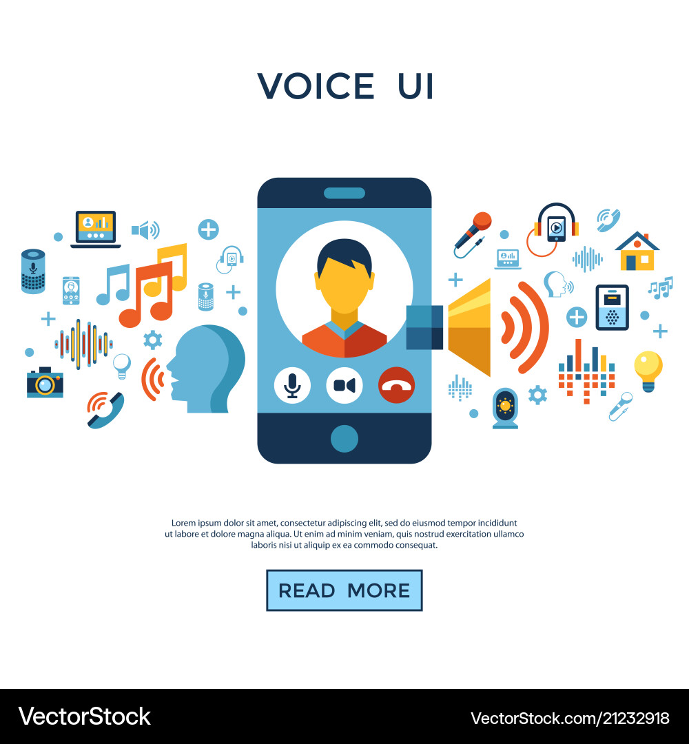 Voice user interface icon set Voice user interface icon set vector image
