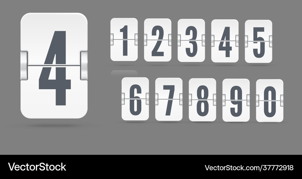 White set Flip Zahlen auf einem mechanischen Vektorbild
