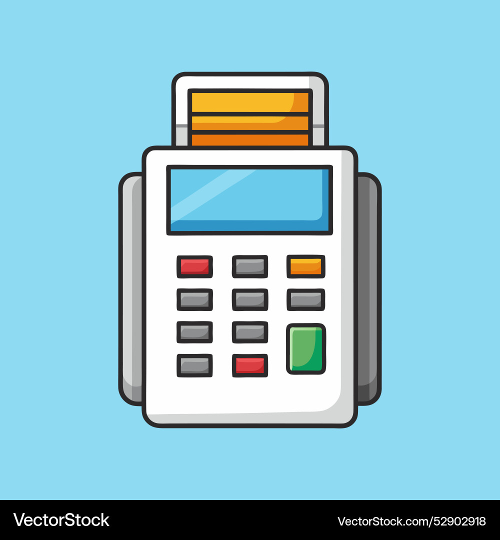 Wireless nfc cashless payment pos machine system Wireless nfc cashless payment pos machine system Vector Image
