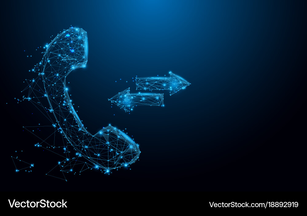 Abstract phone icon from lines and triangles Vector Image