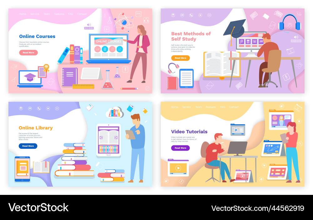 Best methods of self study concept man using Vector Image