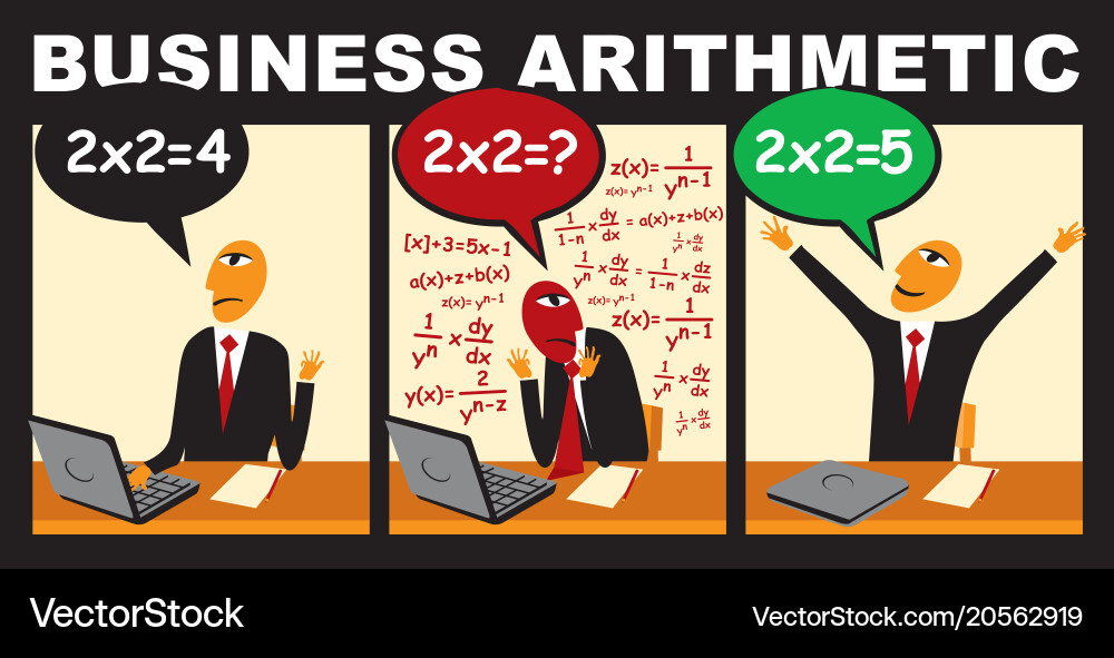 Businessman who solves complex arithmetic problem vector image