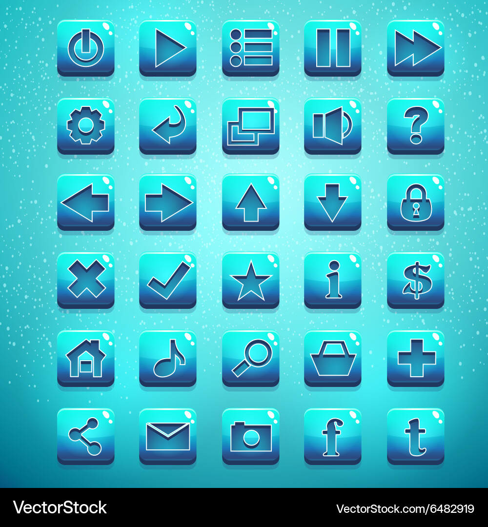Button Icon Set - UI Elemente vektorbild