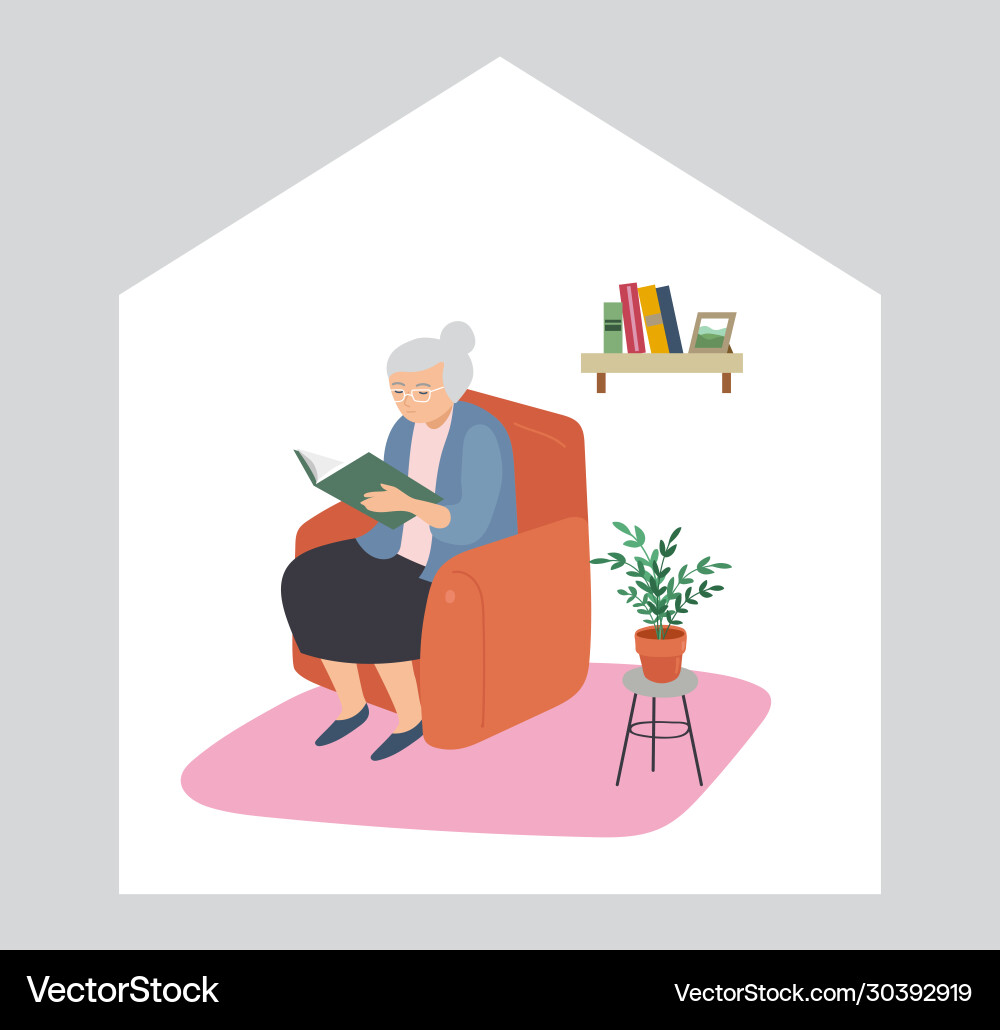 Elderly old people senior at home Elderly old people senior at home vector image