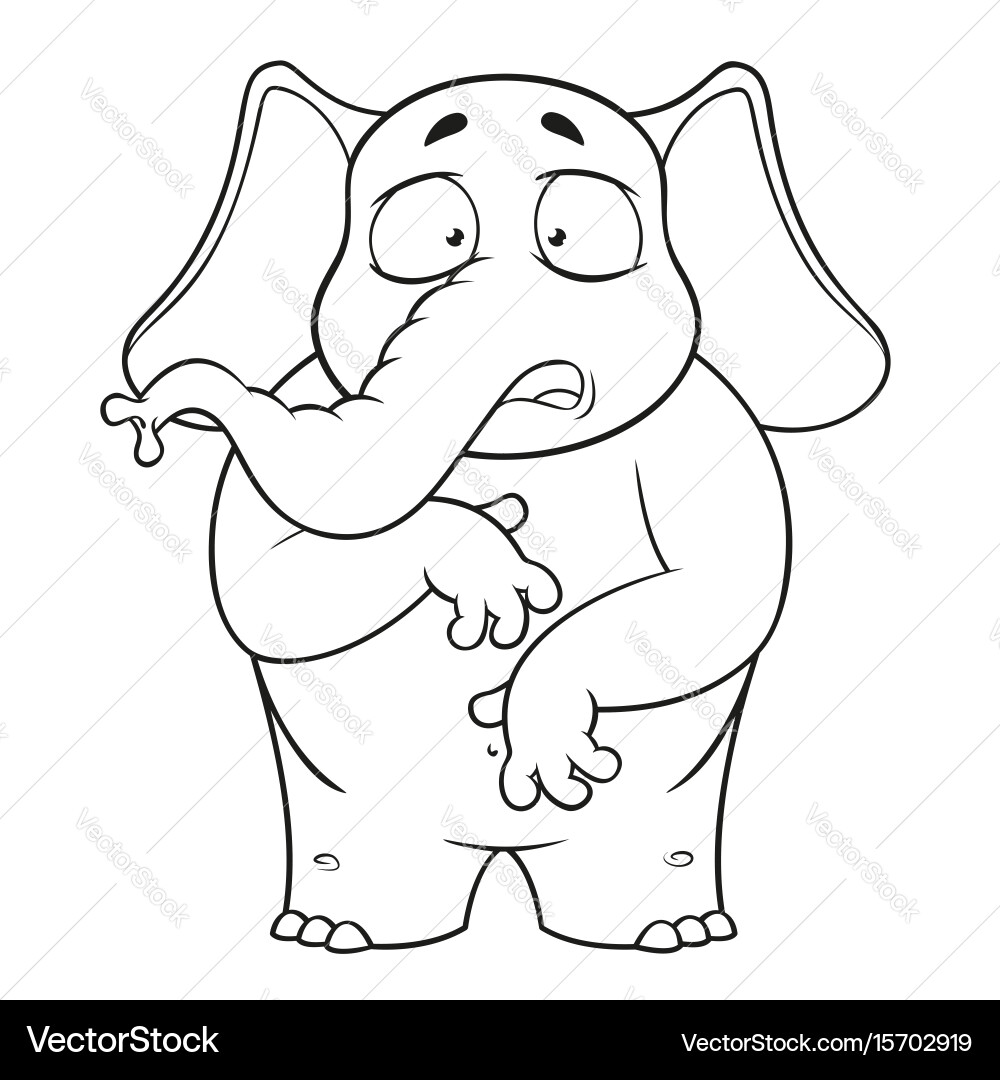Elephant character surprised he vector image