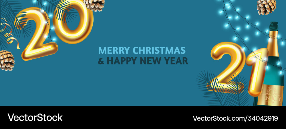 Happy new 2021 year party poster template with 3d Happy new 2021 year party poster template with 3d vector image