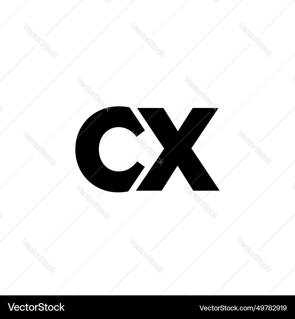 Letter c and x cx logo design template minimal vector image