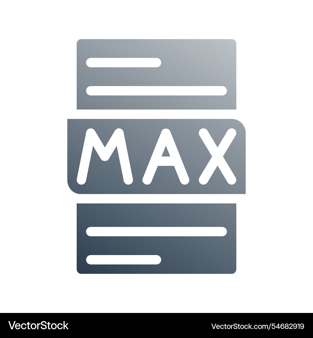 Max file type document gradient fill icon can Max file type document gradient fill icon can vector image