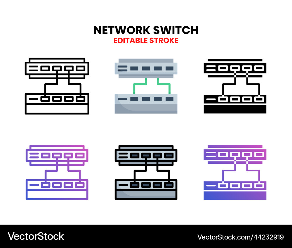 Network switch icon set with different style Network switch icon set with different style vector image