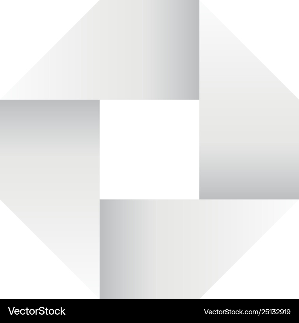 Paper white infinite ribbon loop folded in a shape Paper white infinite ribbon loop folded in a shape vector image