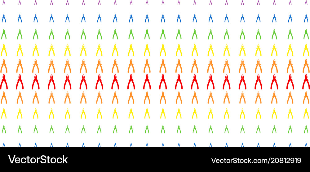 Pliers shape halftone spectral effect Vector Image