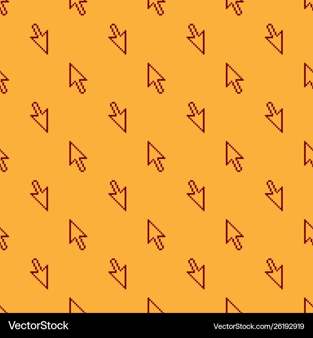 Red pixel arrow cursor icon isolated seamless Red pixel arrow cursor icon isolated seamless vector image