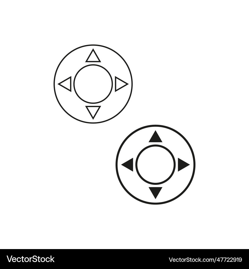 Remote controller dial knob joystick icon set Remote controller dial knob joystick icon set vector image