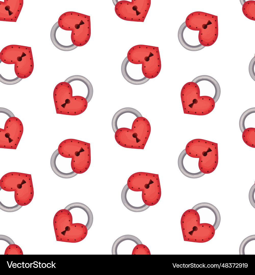 Seamless pattern of red locks with hearts Seamless pattern of red locks with hearts vector image