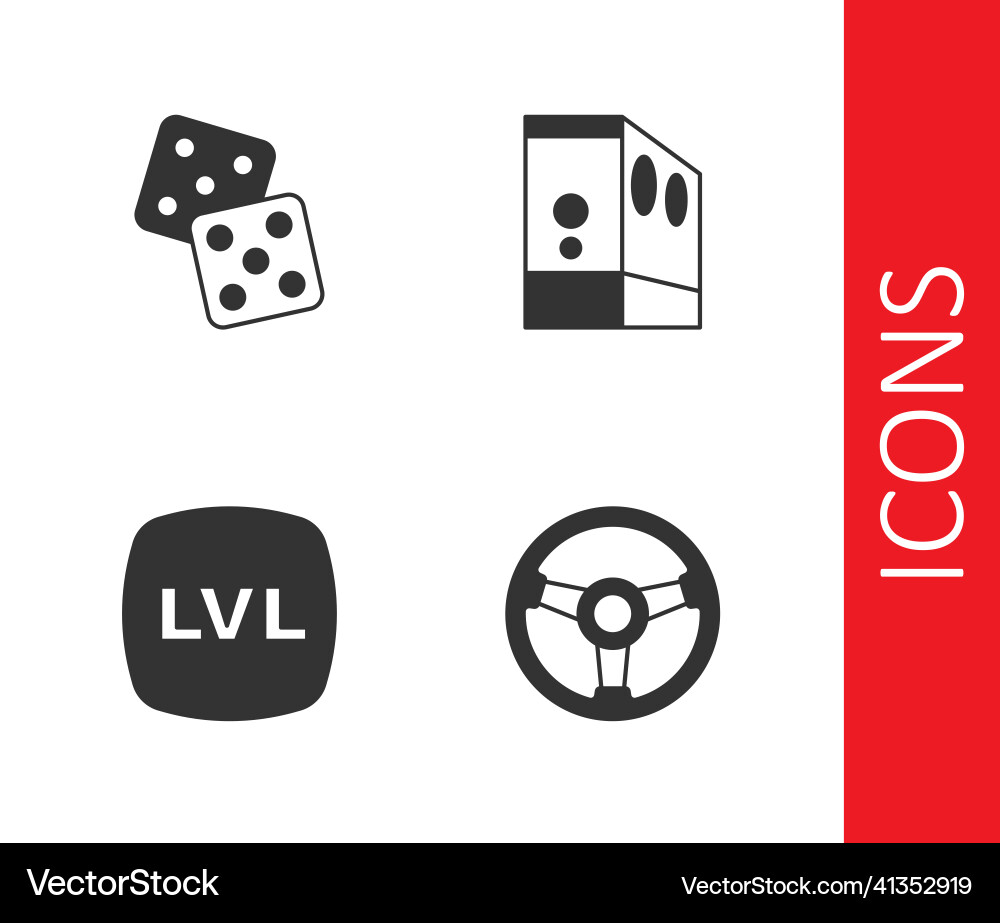 Set racing simulator game dice level Set racing simulator game dice level vector image