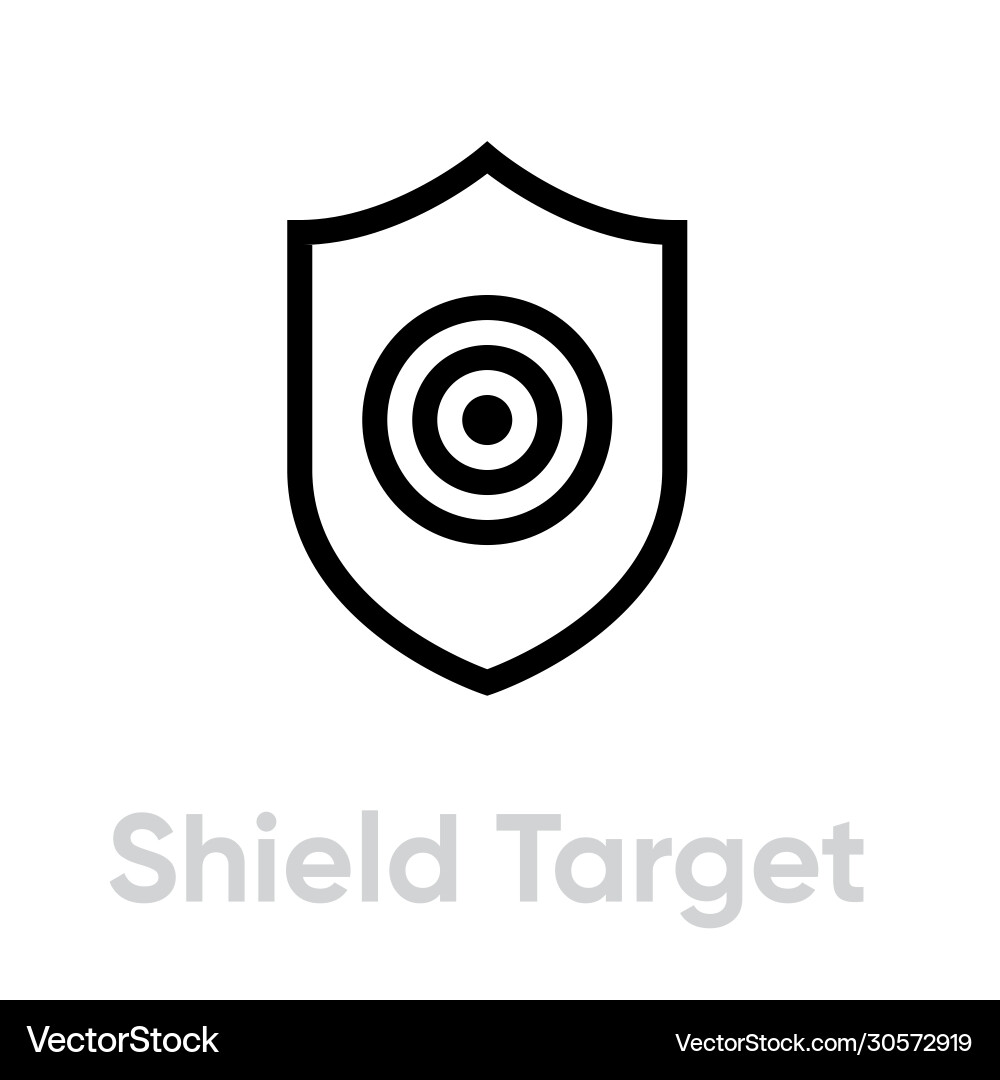 Shield target icon editable line Shield target icon editable line vector image