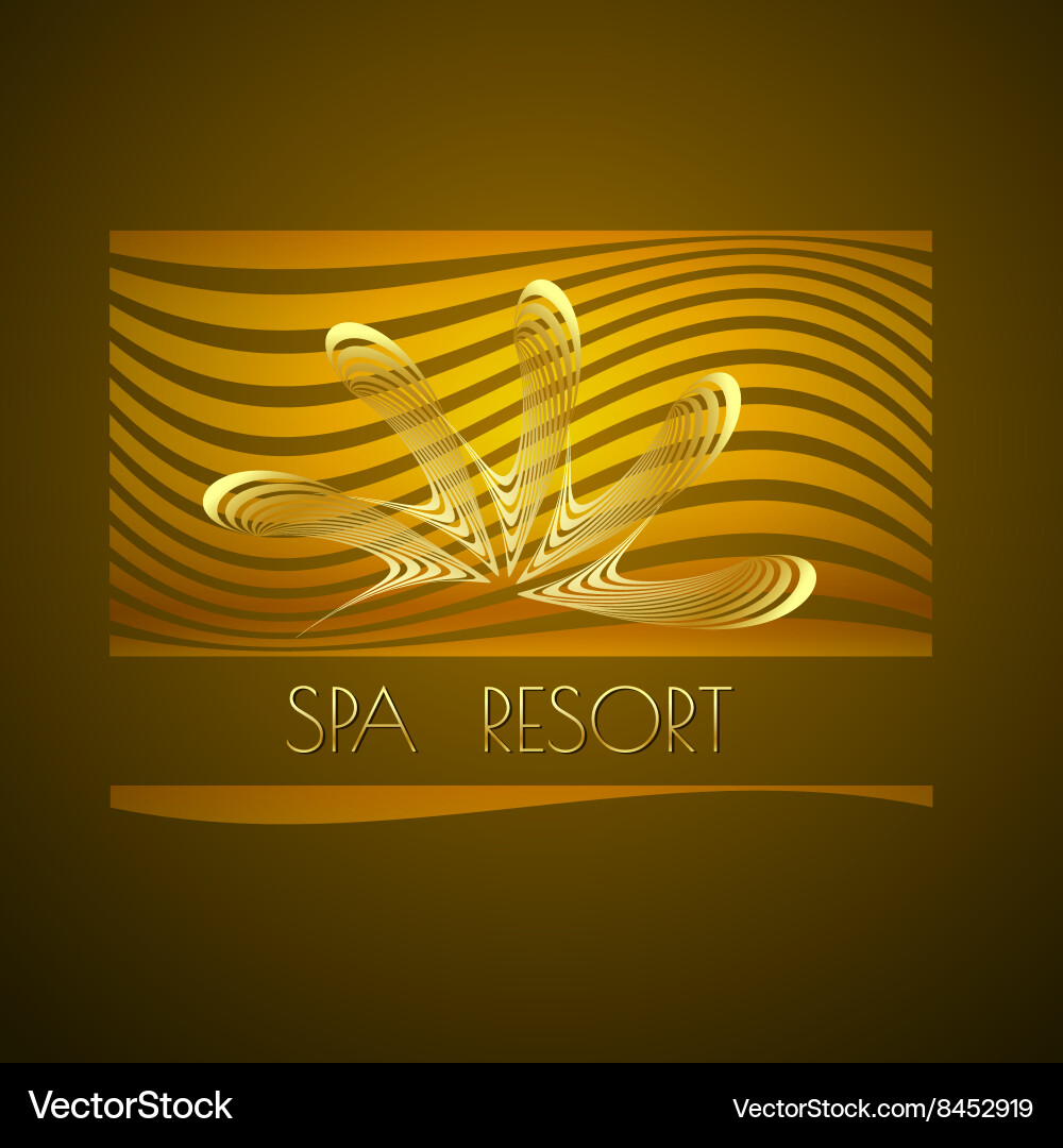 Spa themed design using golden line curve vector image