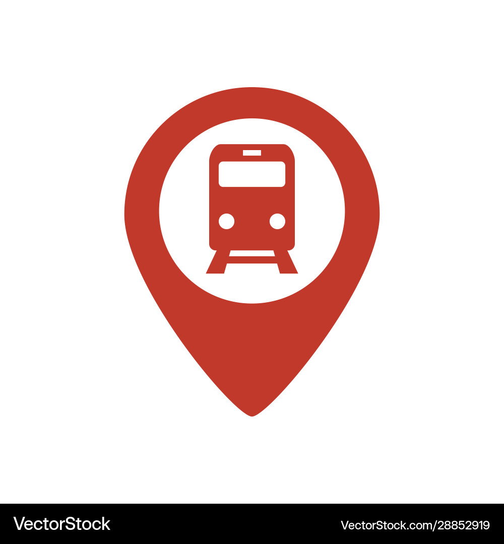 Subway or railway station map pointer icon Subway or railway station map pointer icon vector image
