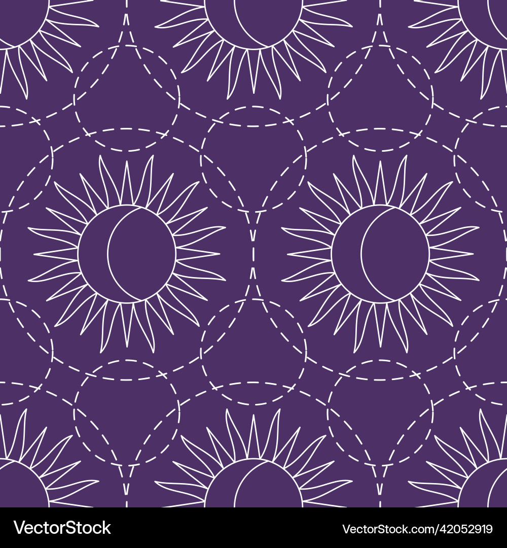 Sun and moon esoteric abstract seamless pattern Sun and moon esoteric abstract seamless pattern Vector Image