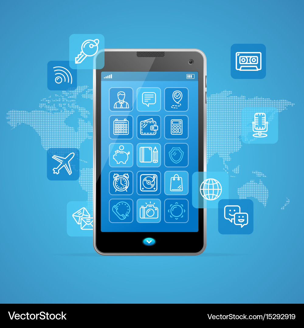 Web app ui ux concept mobail phone vector image