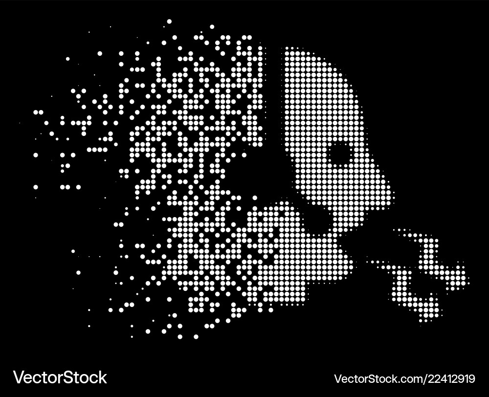 White dissolved dot halftone operator shout icon White dissolved dot halftone operator shout icon vector image