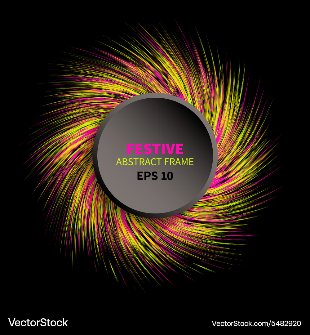 Abstract circle frame with spiral curled color vector image