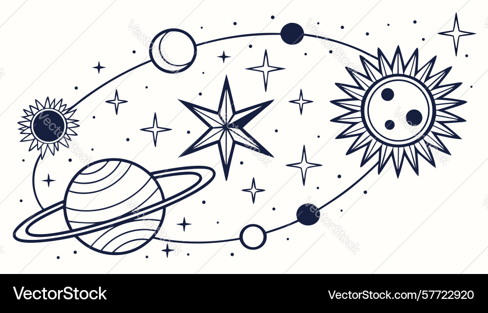 Astronomical planetary alignment celestial path Vector Image