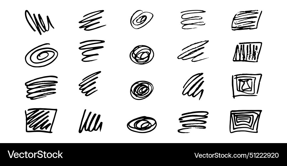 Brushes and elements for notes highlighting text Vector Image