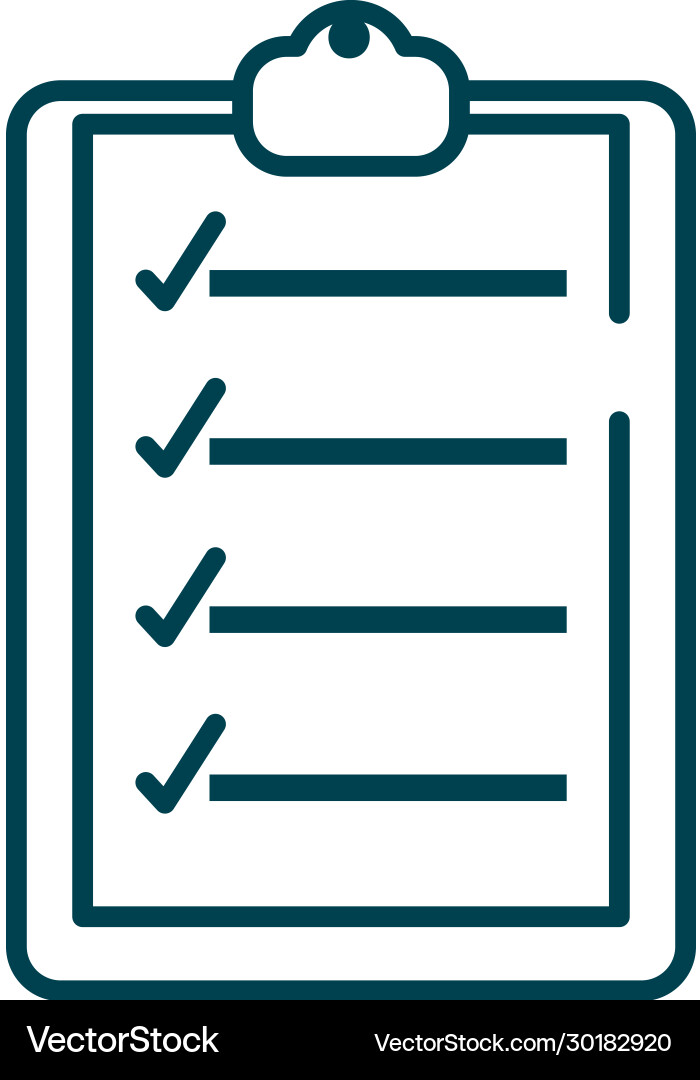 Checklist report icon line style vector image