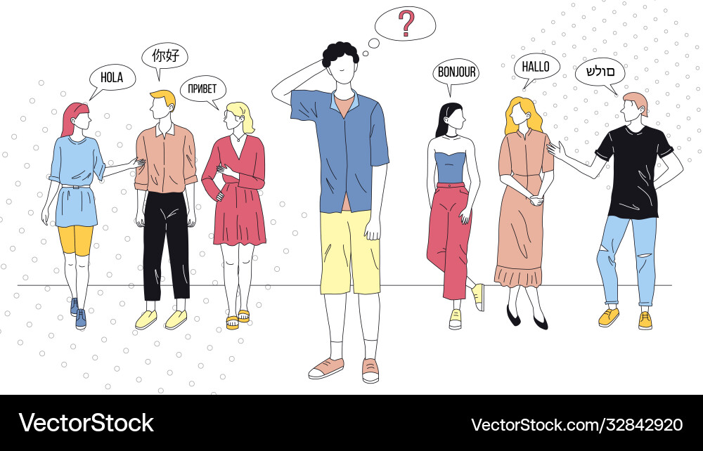 Concept of greetings characters saying hello Concept of greetings characters saying hello vector image