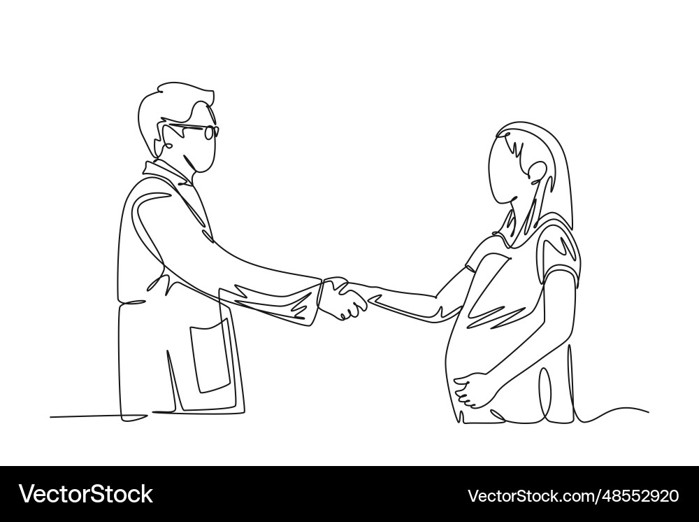 Continuous one line drawing obstetrician Continuous one line drawing obstetrician vector image