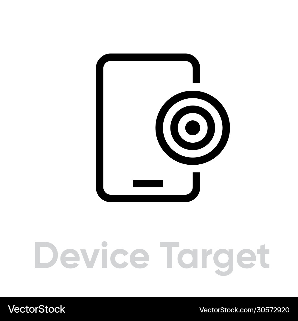 Device target icon editable line Device target icon editable line vector image