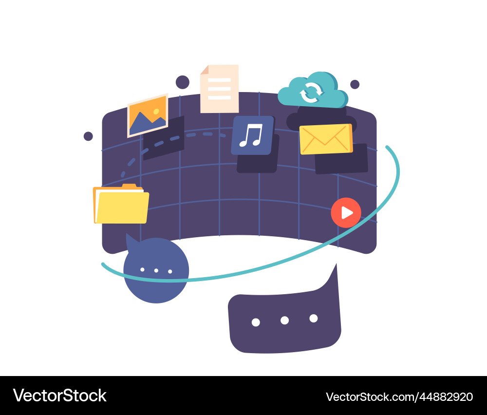 Futuristic ar dashboard with document folder Vector Image