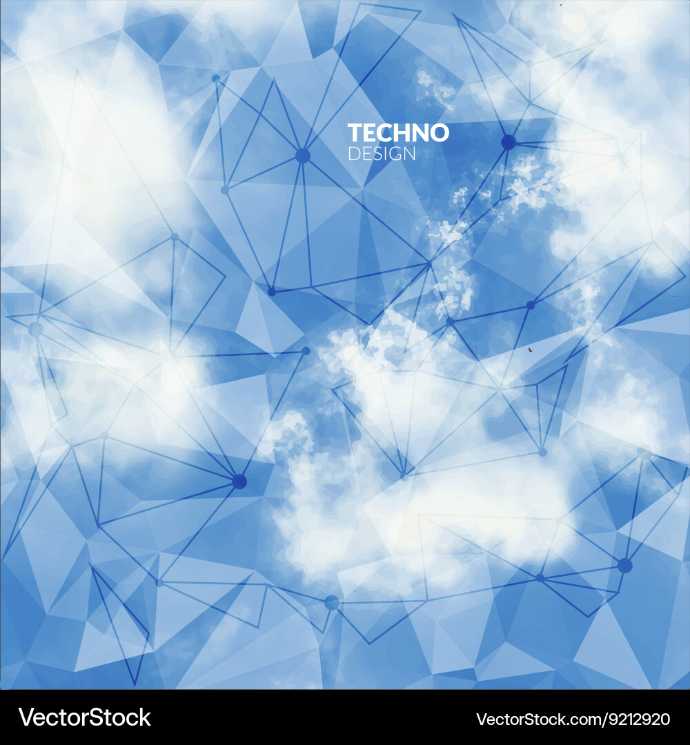 Futuristic Triangles & Clouds Background vector image