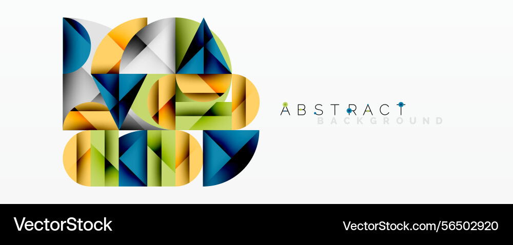 Geometric shapes overlap creating colorful Vector Image