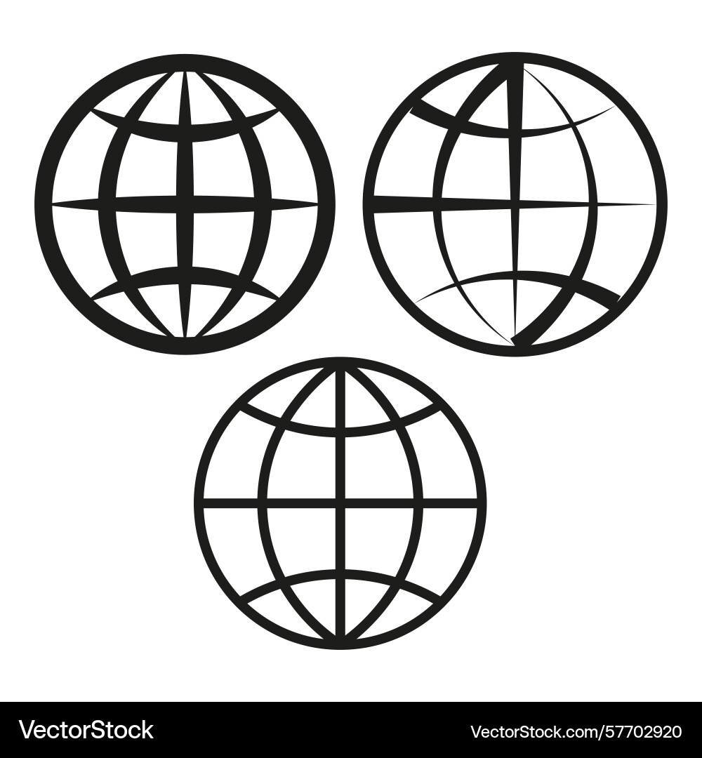 Global earth symbols network planet icons vector image