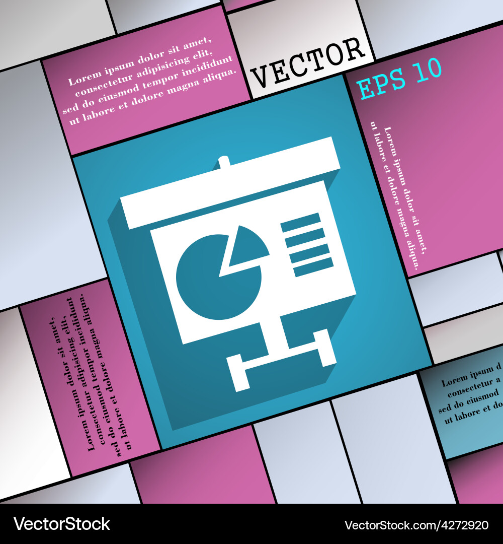 Graph icon symbol flat modern web design with long Vector Image