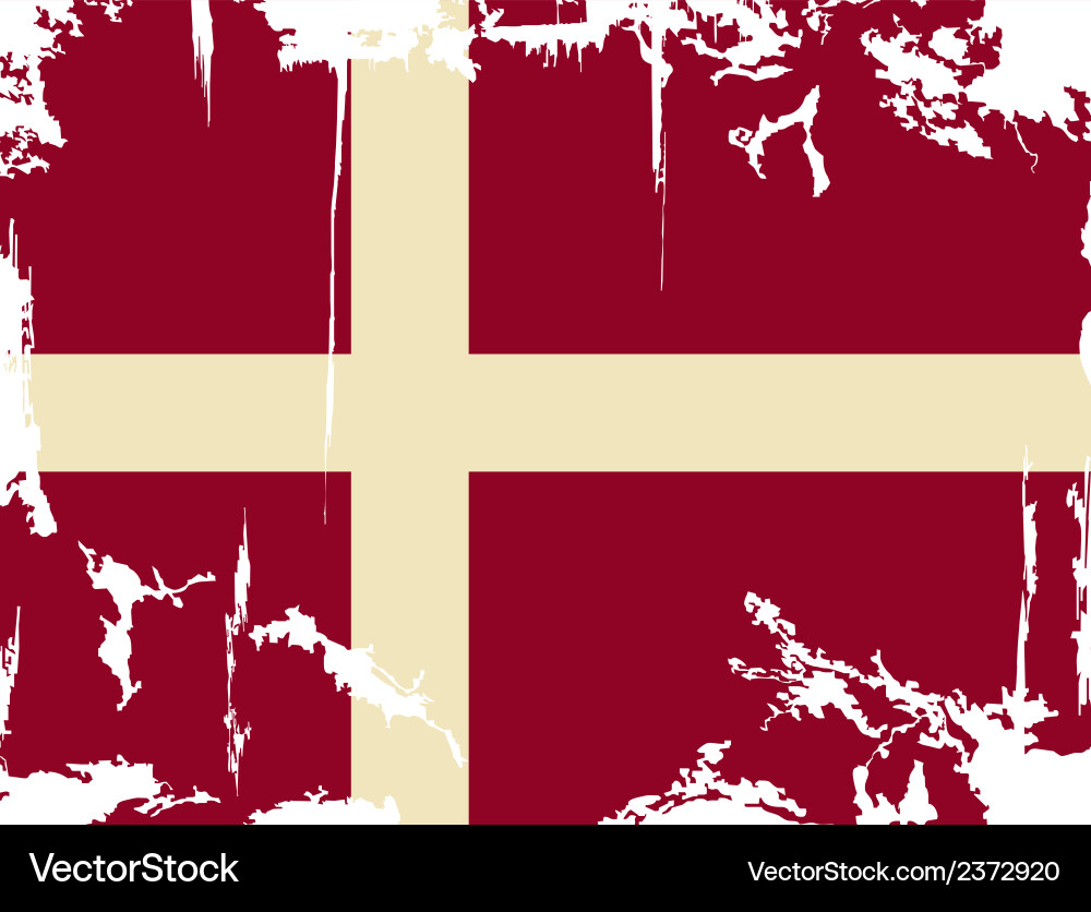 Grunge Danish Flag Royalty Free Vector Image - VectorStock