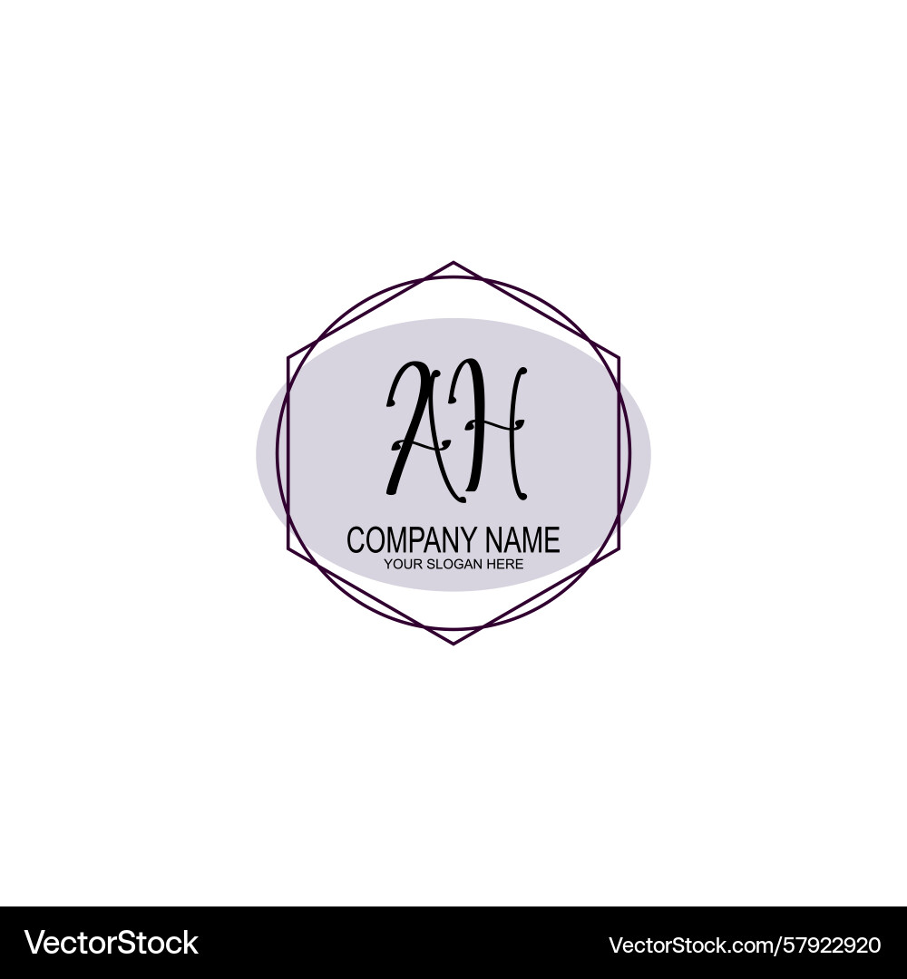 Handwriting logo concepts with initial ah Vector Image