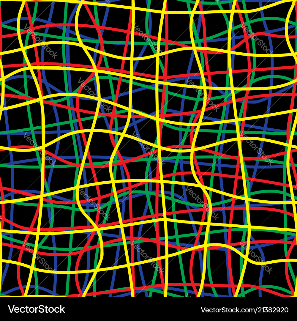 Intricate colored wires abstract seamless pattern Vector Image