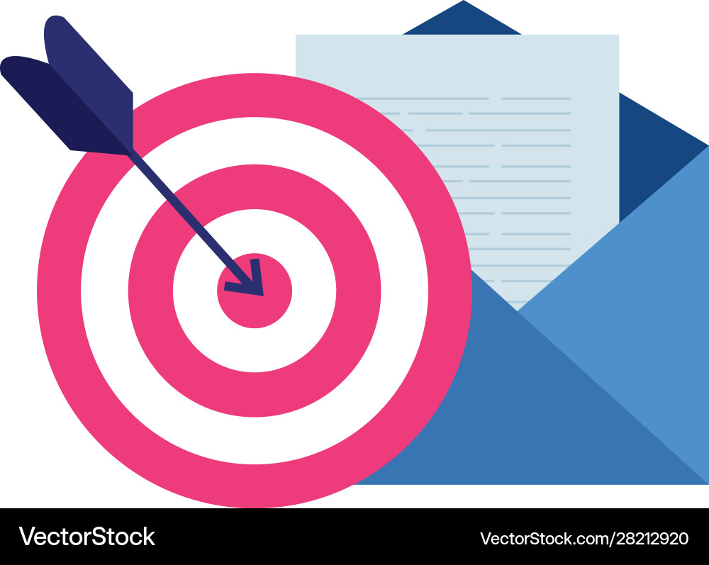 Isolated target and envelope design Isolated target and envelope design Vector Image