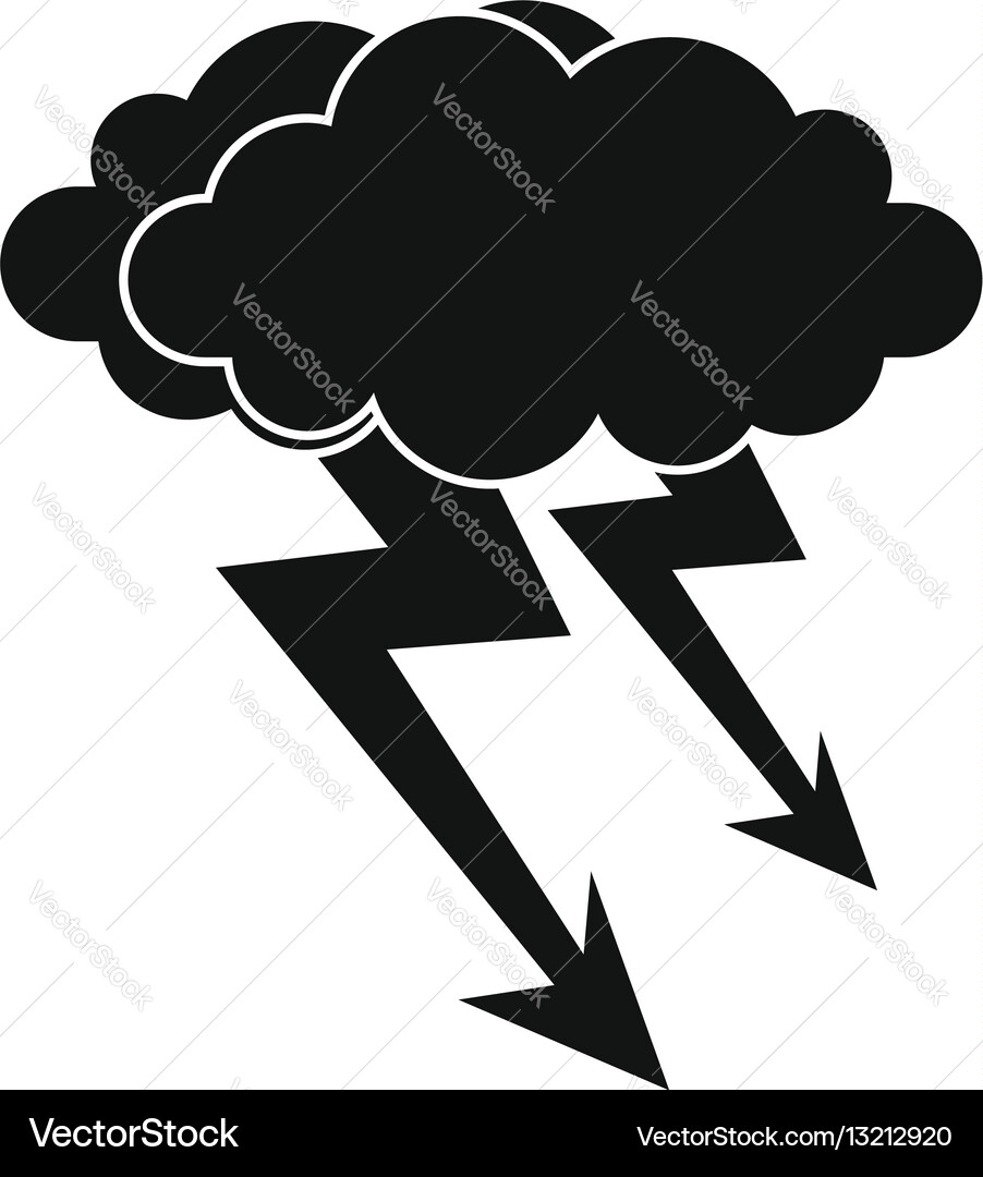 Lightning cloud icon simple style Vector Image