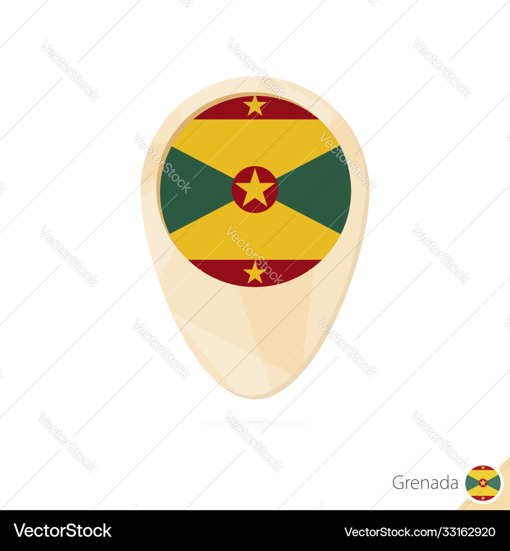 Map pointer with flag grenada orange abstract Map pointer with flag grenada orange abstract vector image