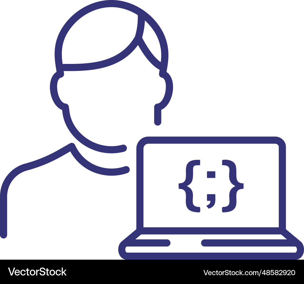 Programmer line icon Programmer line icon vector image