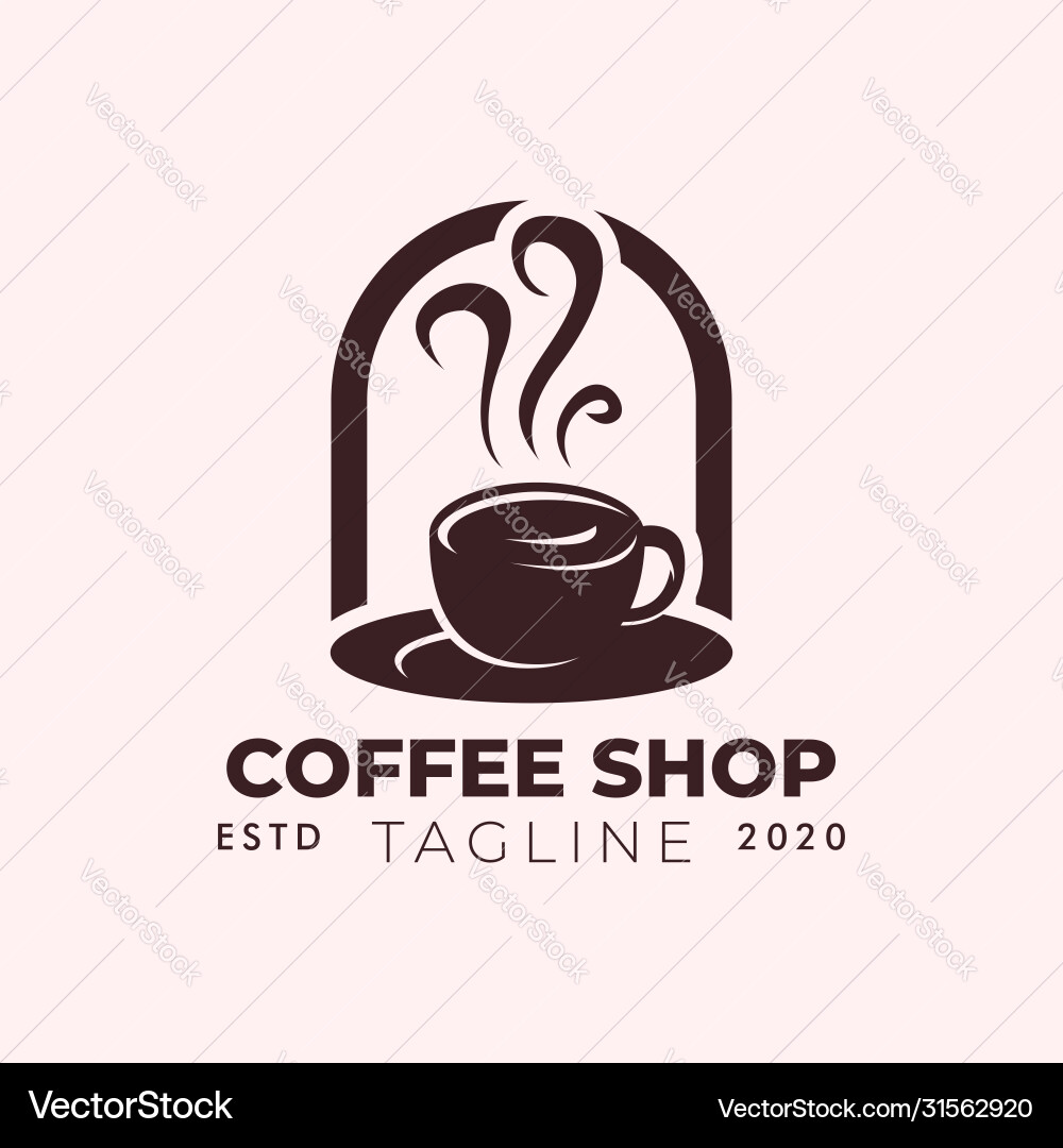 Retro minimalist coffee logo template Retro minimalist coffee logo template vector image