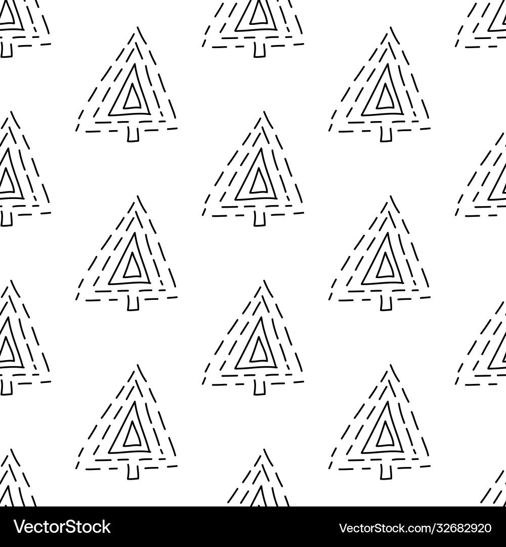 Seamless pattern made from doodle abstract fir Seamless pattern made from doodle abstract fir Vector Image