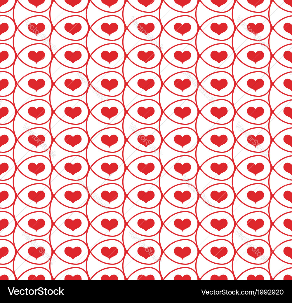 Seamless pattern with hearts in loops vector image