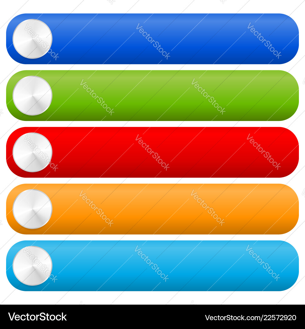 Set of blank rectangular banner button vector image
