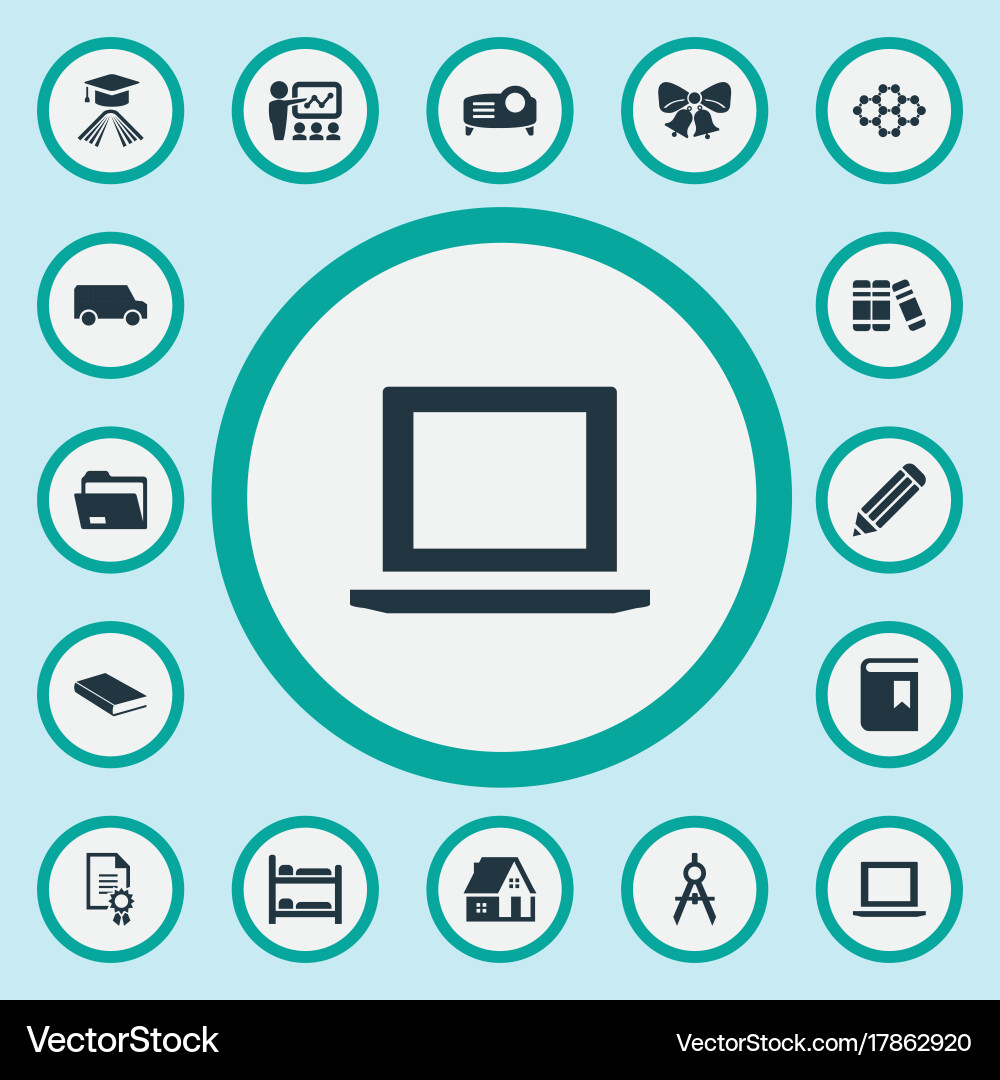 Set of simple knowledge icons vector image